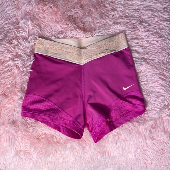 Nike Pants - Nike pink/peach dri-fit high rise spandex shorts! new-like condition!